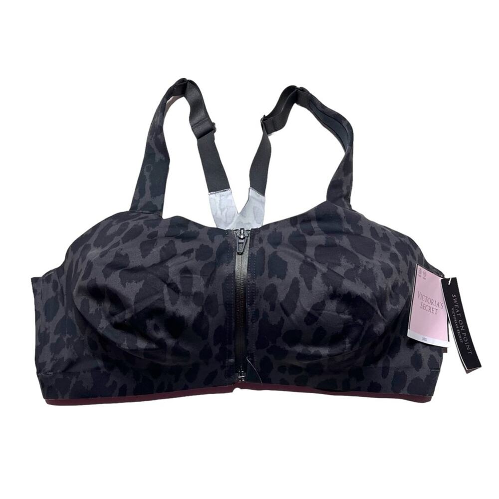 Victoria’s Secret Knockout Maximum Support Front-Close Sport Bra Leopard 38D